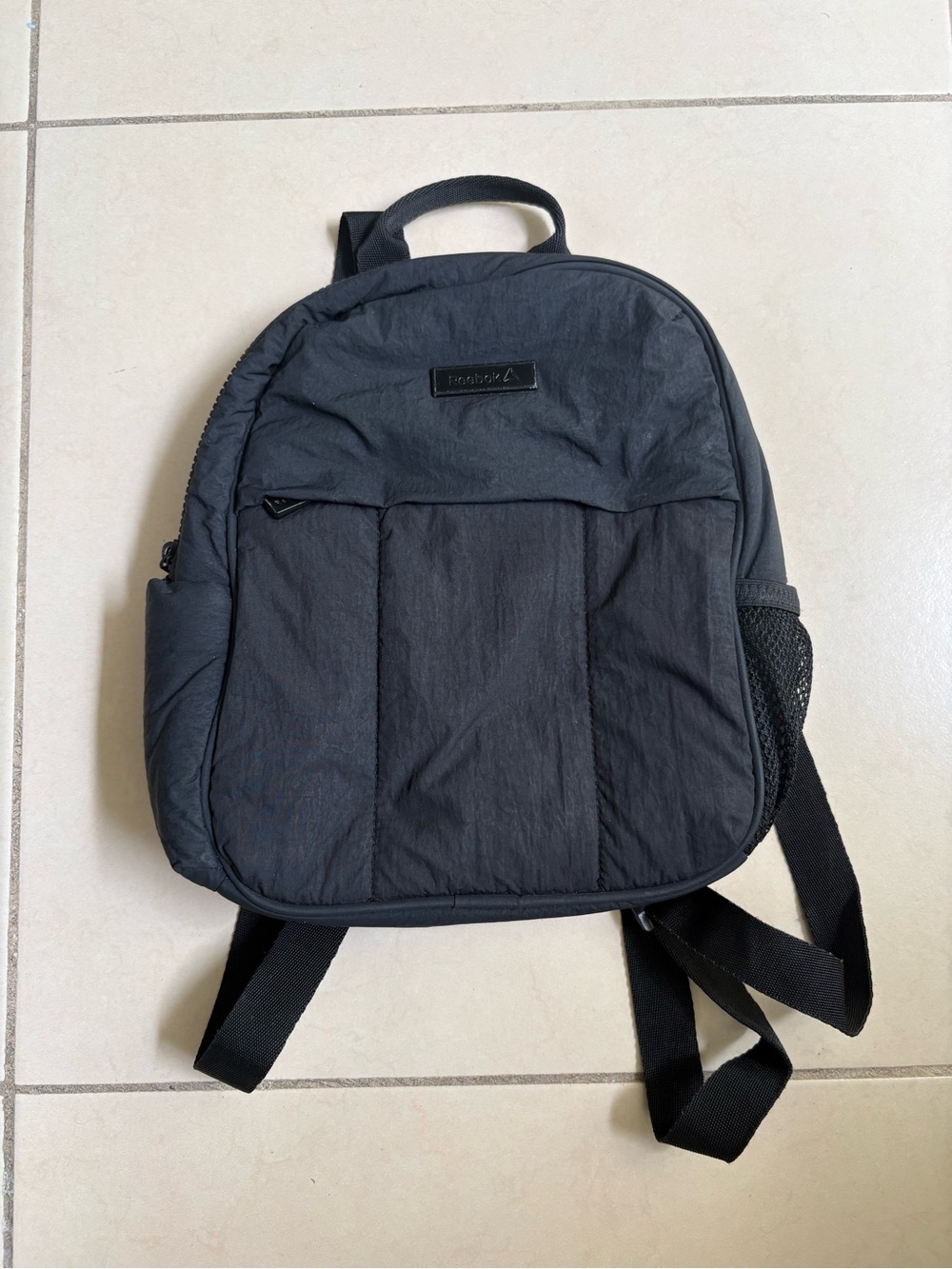 Reebok Black Nylon Backpack Lightweight Travel School Bag